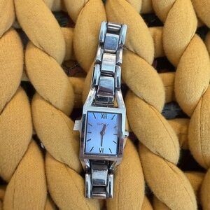 DKNY Silver Bracelet Watch with White Face
